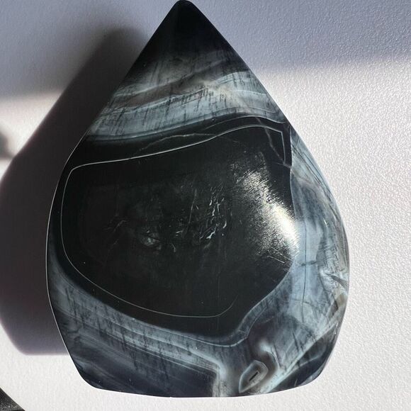 Black Agate Crystal Tear‎ Drop (3) - Picture 15 of 16
